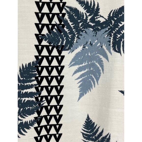 Kamohoalii Womens XXL Rayon Kaftan Top Blue Fern Tunic Scoop Aloha Hawaiian EUC - Picture 4 of 10